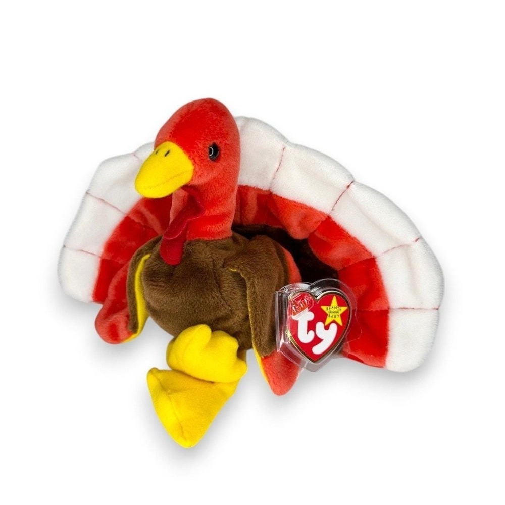 Gobbles the Turkey | Festive Feathered Friend | Mint Heart Tag TY Beanie Baby